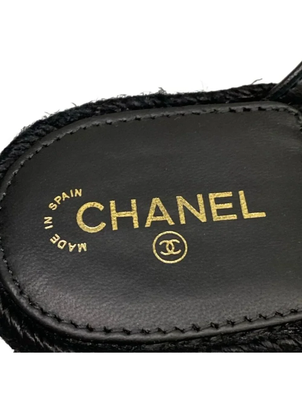 Chanel Beach Sandals Black Metiers d'Art Collection CC Logo Gold Lambskin